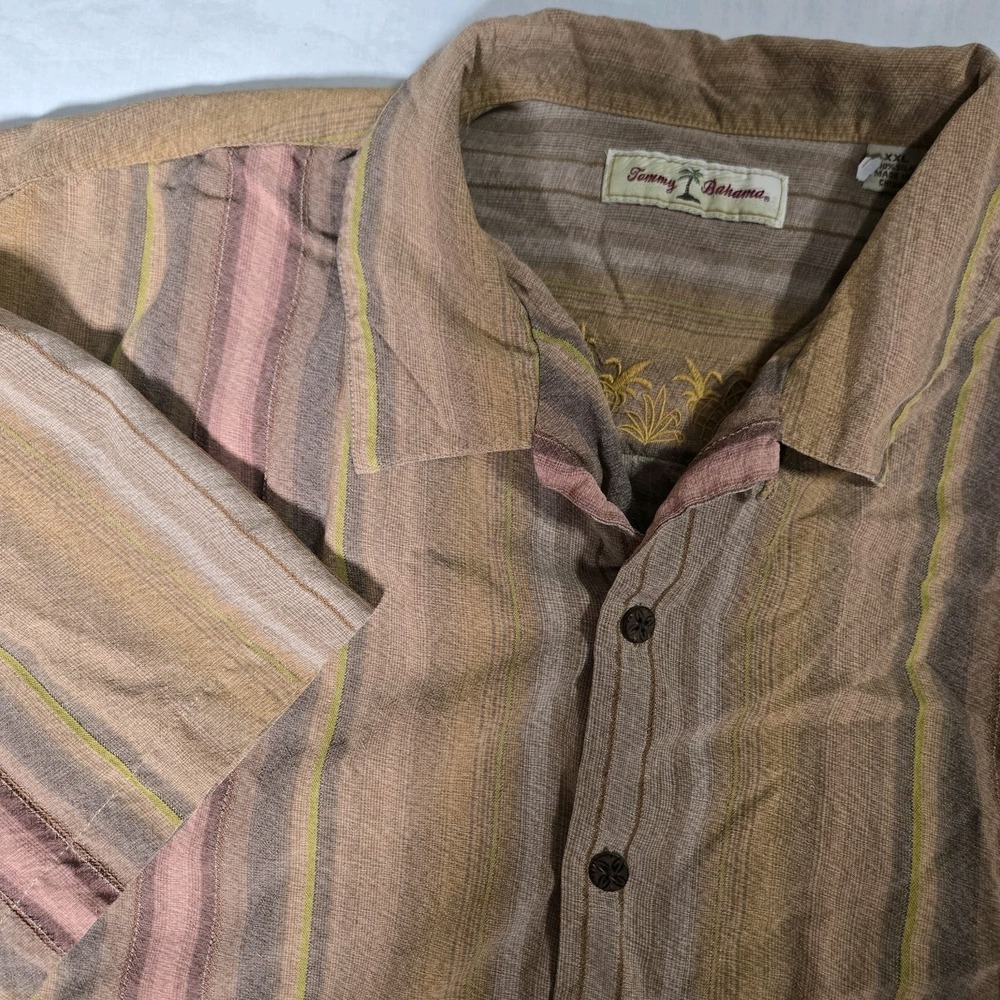 Tommy Bahama 100% Silk Hawaiian Shirt Button Up Short Sleeve Men's XXL Multicolo